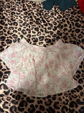Light Pink Floral Off-Shoulder Crop Top